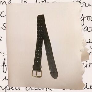 vintage dark brown leather belt